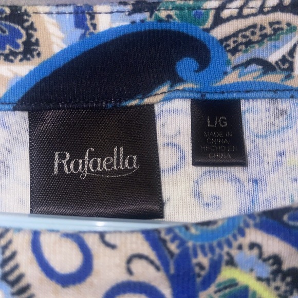 Rafaella Women's Large 3/4 Sleeve Multicolor Shirt - Picture 2 of 6